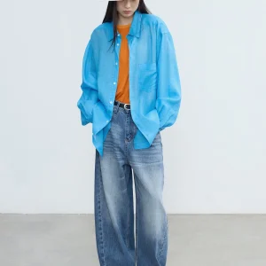 VERMO Summer Color Lightweight Loose Fit Physiological Sun Protection Shirt Flax Fabric Long Sleeve Women's Open Cardigan - AliExpress Shirts & Blouses