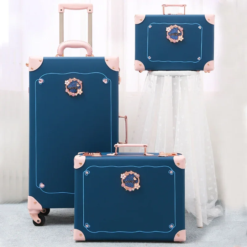20 "22" 24 "26" Cabin Suitcase Set Scooter PU Retro Travel Rolling With Wheels Luggage Large Trolley Case Women Hand Makeup Box - AliExpress Luggage