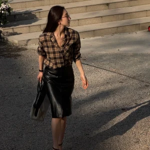 Li Hui Er Retro Style Women's Long Sleeve Shirt Thin Cotton Plaid Shirt Loose Fit Button up Cool Feeling Summer Fashion - AliExpress Shirts & Blouses