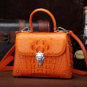ourui true  crocodile  female  handbag  package  Cover type  small  Square package women flap handbag - AliExpress Women's Handbags