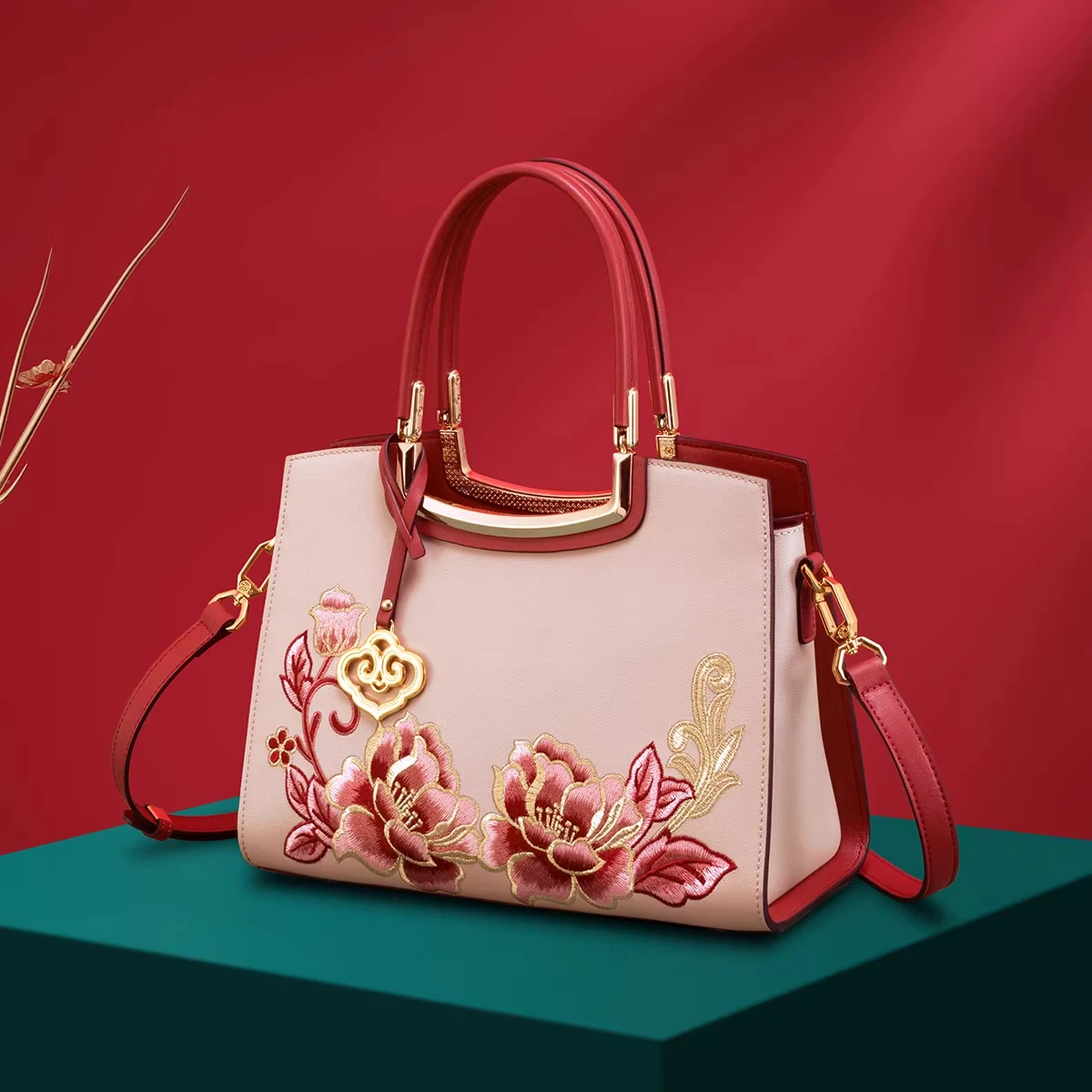 MENDY Chinese Style New Lotus Flower Embroidery Bag Traditional Designer Luxury Women's Top Handle Bag Shoulder Bag Mom Bag - AliExpress Women's Handbags