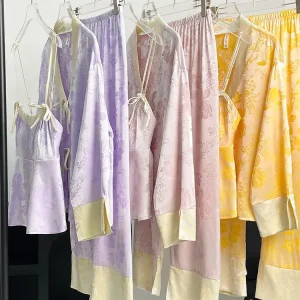 New Silk Light Luxury Pajama 3-Piece Set Home Clothing - AliExpress Women's Sleep & Lounge