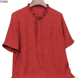 ZVAQS 100% Mulberry Silk Woman Clothes 2026 Spring Summer High-end Mulberry Silk Lecron Crepe T-shirt Tops for Women고퀄 티셔츠 - AliExpress Shirts & Blouses