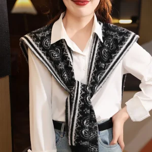 Shawl Wool Scarf New Fashion Decoration Autumn Winter Assorted Colors Black and White Shawl Outer Match Women - AliExpress Sweaters&Jumpers