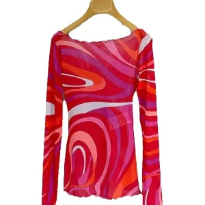 Spring Summer Fashion Geometric Print Thin Style Slim Blouses Women's O-Neck Long Sleeve Vintage Casual Pullovers - AliExpress Shirts & Blouses