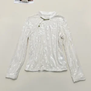 Elegant Long Sleeve Chinese Style Women's Shirt with Button Stand Collar Slimming Floral Embroidery Versatile Top for Autumn - AliExpress Shirts & Blouses