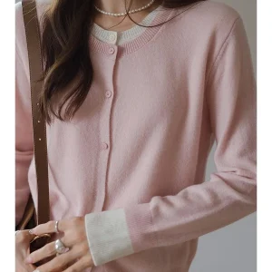 Pink 00 Wool Knitted Open Cardigan Base Layer Ele Lazy Sle Top Quali Korean Version Commute Sle Spring New Arrival - AliExpress Sweaters&Jumpers
