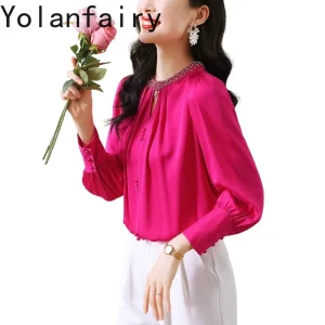 YOLANFAIRY 95% Natural Mulberry Silk Shirts Woman Clothing 2026 Spring High-end Long Sleeve Blouse Elegant Womens Tops Fashion - AliExpress Shirts & Blouses