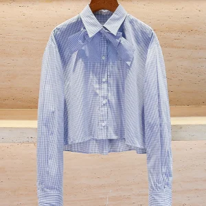 S Home Southern Oil High End Women's Casual Plaid irt Spring Autumn New Sle Knot Top Fem Upperwear - AliExpress Shirts & Blouses