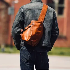 Men's Top Layer Genuine Leather Chest Bag Large Capacity Vegetable Tanned Cowhide Diagonal Cross Bag - AliExpress Travel Bags