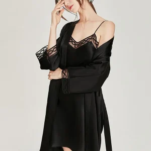 100% Real Silk Robe Nightdress Set 2pcs Home Suit Lace Slip Nightgown & Kimono Night-robe 2pcs Solid Women's Elegant Nightwear - AliExpress Women's Sleep & Lounge