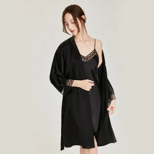 100% Mulberry Silk Sexy Long Sleeve Robe and Slip Nightdress Lace Bathrobe Camisole Nightgown Set Women's Sexy Lingerie Pajamas - AliExpress Women's Sleep & Lounge