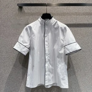 Fashionable Short Sleeve Stand Collar Women's Shirt Jacket Breathable Cotton Casual Business Style Multi-Functional Top - AliExpress Shirts & Blouses