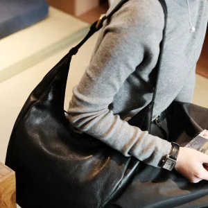 Casual daily commuting soft genuine leather women's shoulder bag simple travel luxury handmade cow leather female underarm bag - AliExpress Women's Handbags