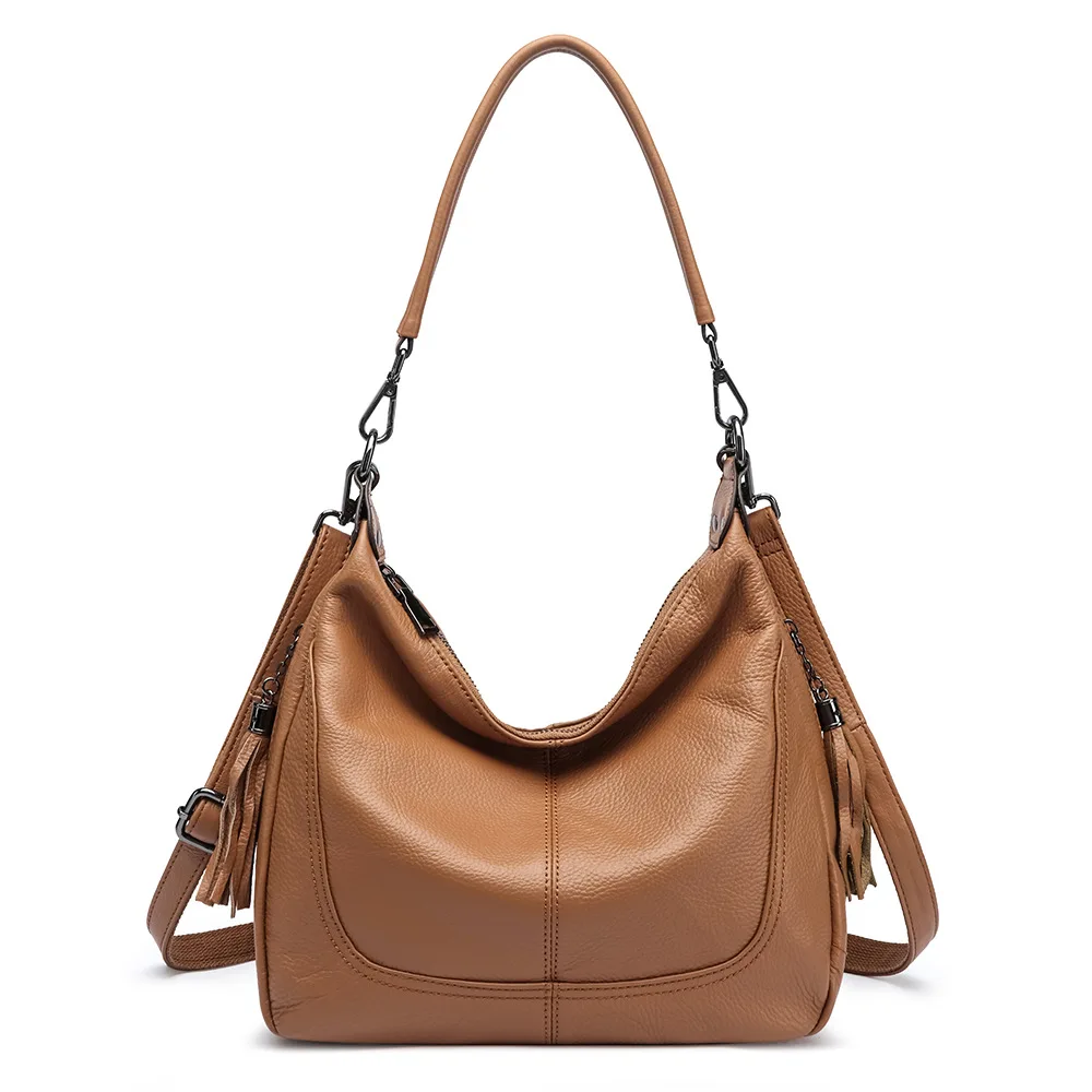 New Fashionable And Simple Shoulder Crossbody Bag Top Layer Cowhide Single Shoulder Large Capacity Tote Shopping Women's Bag - AliExpress Women's Handbags