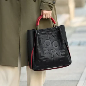 ZOOLER New First Layer Cow Leather Handbag Handmade Single Shoulder Bag Women  Black Letter Embossed Purse Women Handbags#yc571 - AliExpress Women's Handbags