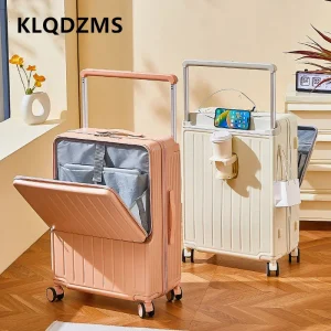 KLQDZMS 20"24"26 Inch Women's Rolling Luggage Bag High Quality Trolley Case Front Opening Laptop Boarding Suitcase - AliExpress Luggage