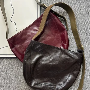 Fashion Splicing Color Contrast Large Capacity Bucket Type Shoulder Bag High-quality Leather Simple All-matching Women Bag Trend - AliExpress Women's Handbags