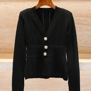High-End Autumn Winter V-neck Waist-cinched Knitted Top Hepburn Style Women's Fashion European Goods SP Home South Oil - AliExpress Sweaters&Jumpers