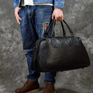 New Genuine Leather Men Women Travel Bag Soft Real Leather Cowhide Carry Hand Luggage Bag Travel Shoulder Bag Male Female Duffle - AliExpress Travel Bags