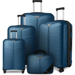 5 Piece Expandable Spinner Suitcase Set, 24 & 28, Durable Carry-On Luggage for Men & Women, Blue - AliExpress Luggage