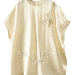 Blouse Oriental Extravagance White Moonlight, Relief Jacquard Beads Loose Bat Sleeve Shirt Women's 83L3 - AliExpress Shirts & Blouses