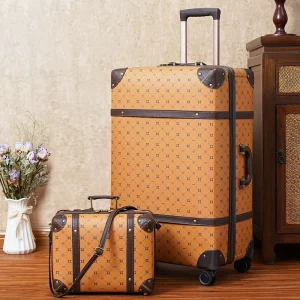 Hot! New Women 2PCS/SET Vintage PU Leather Rolling Luggage Sets, Men 24'28' inch Trolley Suitcase with Handbag 20 inch Boarding - AliExpress Luggage