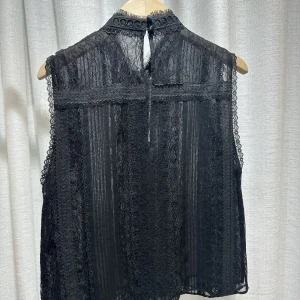 Pearl Decoration Women Black Shirt Lace Embroidry Stand Collar Sleeveless Fashion Ladies Silk Blouse - AliExpress Shirts & Blouses