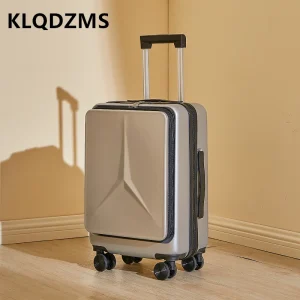 KLQDZMS 20"24Inch Laptop Suitcase Front Opening Boarding Box Multifunctional Trolley Case USB Charging Women's Cabin Luggage - AliExpress Luggage