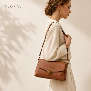 FLORAL Genuine Leather Crossbody Bag for Women Brown Flap Shoulder Satchel Adjustable Strap for Vacation Festival Weekend Travel - AliExpress Women's Handbags