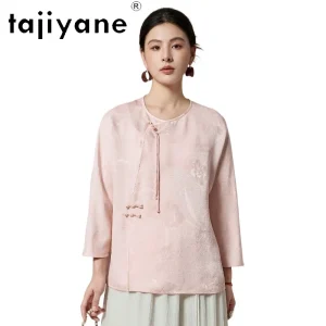 TAJIYANE 93.2% Mulberry Silk Women's Blouses and Shirts Loose Blouse Women Summer Tops for Women Clothing Chinese Style Camisas - AliExpress Shirts & Blouses