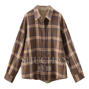 The Shirt Is Also Worn Double-sided, and The Cabinet Is Loose 100 Cotton Plaid Female F086. Women Tops - AliExpress Shirts & Blouses