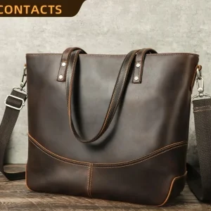 A Large-capacity Retro Cowhide Handbag That Can Hold A 14.2-inch Laptop Women Bag for Hand-carrying Single-shoulder Cross-body - AliExpress Women's Handbags