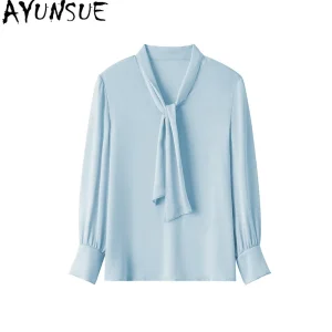 AYUNSUE 91.8% Real Mulberry Silk Tops for Women Commuter Belted Shirts for Women Autumn Female Clothing 2026 New Blusa Feminina - AliExpress Shirts & Blouses