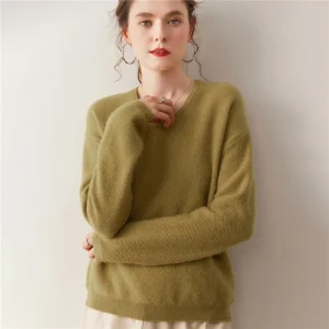 Autumn and winter new women's cashmere sweater 100% cashmere women's knitted pullover sweater V-neck sweater basic women's top - AliExpress Sweaters&Jumpers