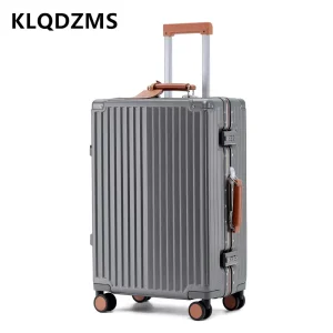KLQDZMS ABS + PC Suitcase 20 Inches Boarding Box 24"26"28" aluminum Frame Large Capacity Trolley Case Women with Wheel Luggage - AliExpress Luggage