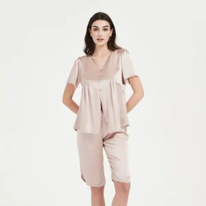Wholesale Women's Short Sleeved Mulberry Silk Pajama Set Luxurious Two Piece Loungewear Sleepwear Homewear Luxuary Cardigan - AliExpress Women's Sleep & Lounge