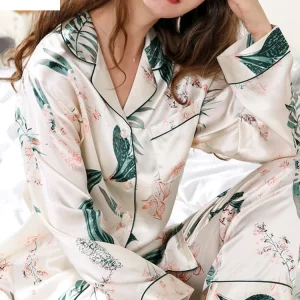 BirdTree, 100%Real Silk Pajamas Set, Women Flower Printing, Casual Fashion Retro Sleeping Homewear, 2026 Spring Summer S439100QM - AliExpress Women's Sleep & Lounge