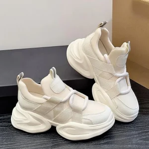 Versatile Women New Breathable Lace Up Thick Platform Running Shoes Spliced Outdoor Sports Height Increasing Footwear Sneakers - AliExpress Sneakers