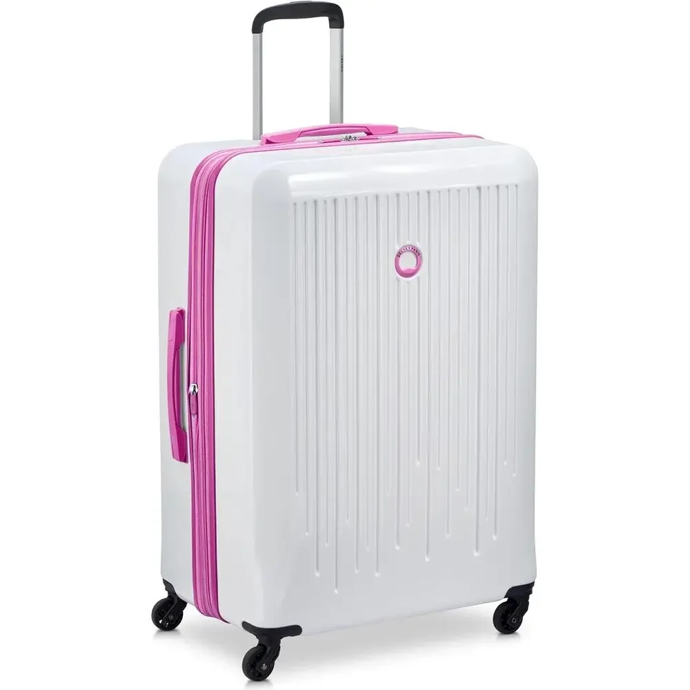 Expandable Large Luggage with 360 Spinners, Lockable Handle, Stylish White with Mauve Trim, 28-Inch for Men & Women - AliExpress Luggage