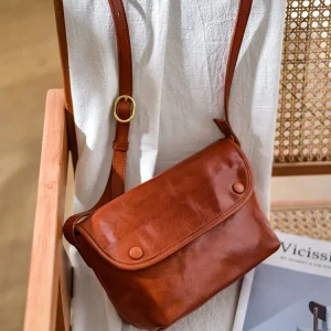 PNDME casual vintage vegetable tanned cowhide women's shoulder bag outdoor daily travel handmade genuine leather crossbody bag - AliExpress Women's Handbags