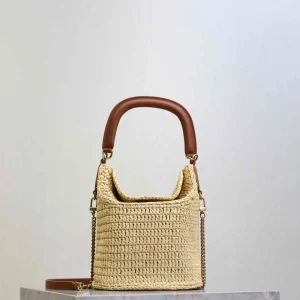 2026 Spring Summer New Ladies Raffia Woven Bucket Bag Beach Hand Woven Shoulder Bag Bohemian Style Ladies Summer Travel Vacation - AliExpress Women's Handbags