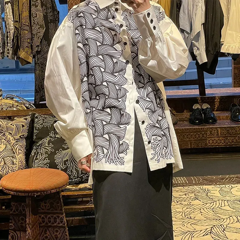 Loose Fit Cotton irt with Classic Rope Knot Print Long Sve 22ss Sle Men's And Women's Premium Quali irt - AliExpress Shirts & Blouses