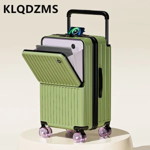 KLQDZMS Front Opening Luggage Compartment Women's Suitcase With Wheels For Boarding Silent Wheels Semi Open Lid Travel Luggage - AliExpress Luggage
