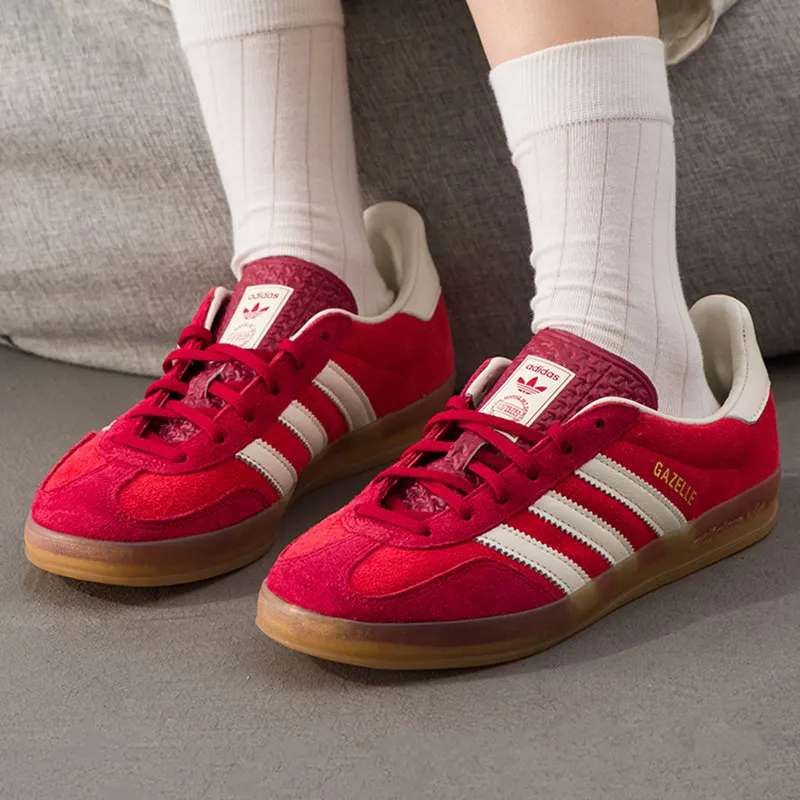 Adidas women's shoes original GAZELLE INDOOR W casual shoes fashion retro sports sneakers red IE1051-1 - AliExpress Sneakers