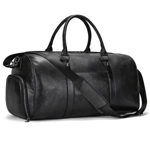 Luufan Genuine Leather Travel Bag With Shoes Pocket Black Waterproof Lining Gym Duffle Unisex Real Leather Luggage Shoulder Bag - AliExpress Travel Bags