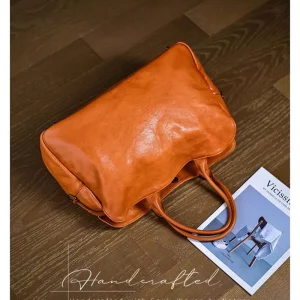 designer handmade vegetable tanned cowhide men's women's travel bag simple vintage genuine leather large-capacity handbags - AliExpress Travel Bags