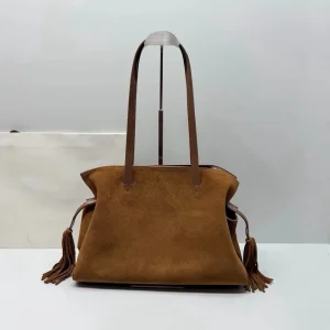 New Retro Tassel Suede Tote Bag Cowhide Lucky Fashion Cloud Drawstring One Shoulder Hand Carry Genuine Leather Women's Bag - AliExpress Women's Handbags