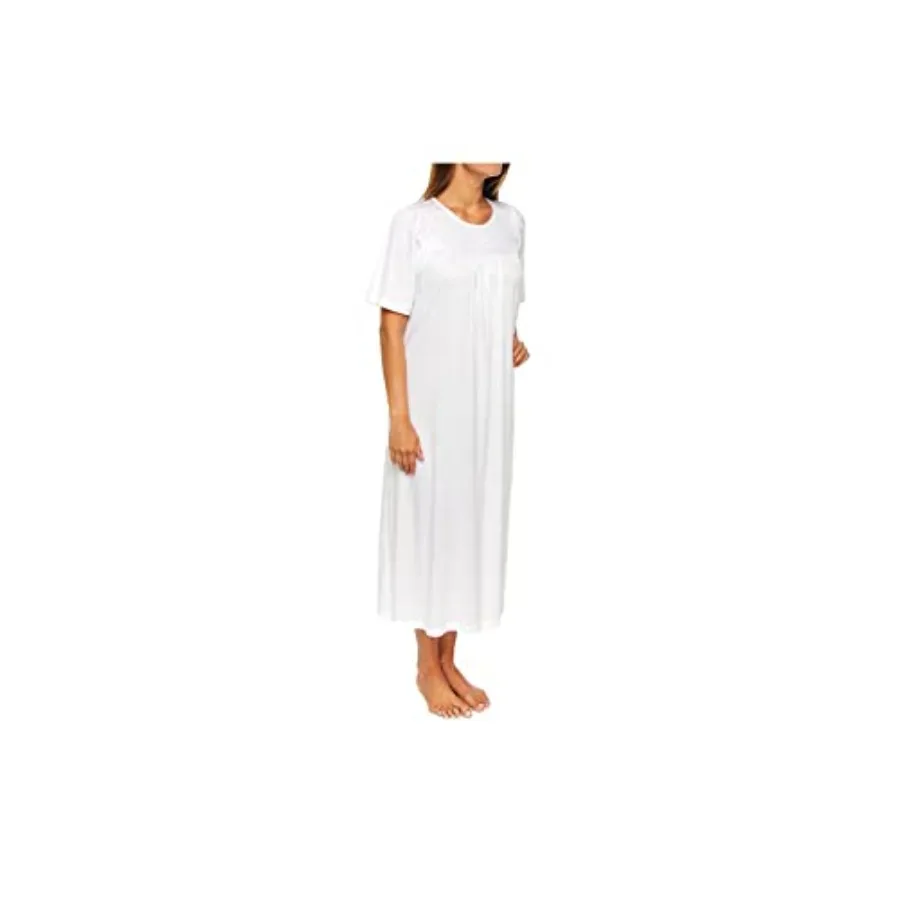 Women's Soft Cotton Nightgown Classic Short-Sleeved Summer Nightdress, 100% Soft Cotton, 47 in - AliExpress Women's Sleep & Lounge