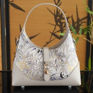 New High-end Women's Handbag, Leather Silk Embroidered Splicing Handmade Shoulder Messenger Bag - AliExpress Women's Handbags